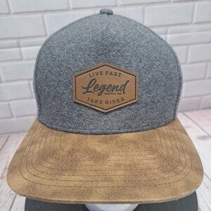 New, Legend Supply Co. Grey Wool Leather, Live Fast Take Risk-Logo, Belt/Strap